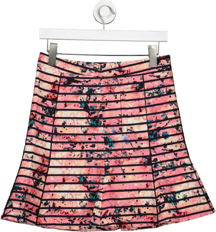 Banana Republic Pink Bella Trumped Floral Skirt Uk 8-10 Petite 8 Years satin skirt smooth