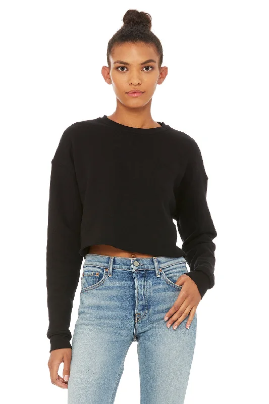 Bella + Canvas Womens Cropped Fleece Crewneck Sweatshirt - Black Hoodie with Gradient Ombre Colorful Bella + Canvas Womens Cropped Fleece Crewneck Sweatshirt - Black Hoodie with Gradient Ombre Colorful