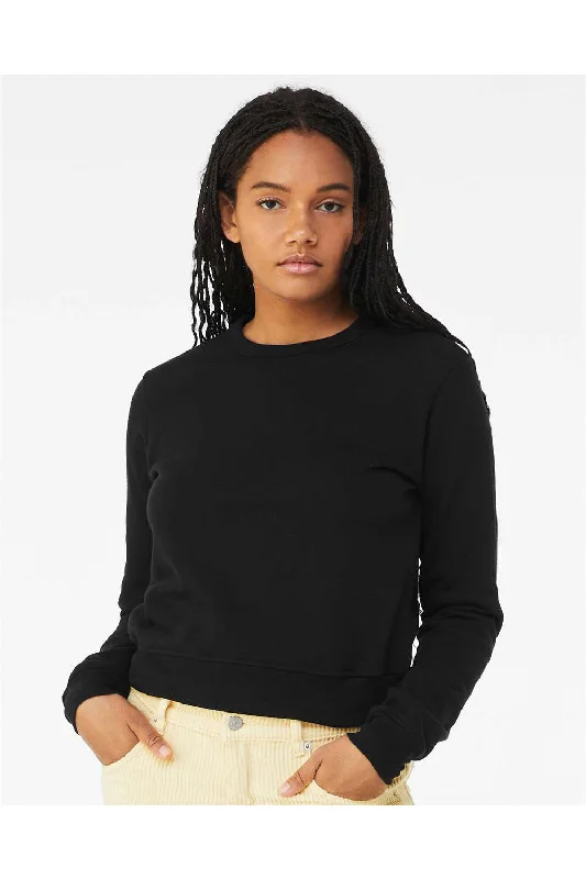 Bella + Canvas Womens Sponge Fleece Classic Crewneck Sweatshirt - Black Hoodie with Strings Custom Fit Adjustable Bella + Canvas Womens Sponge Fleece Classic Crewneck Sweatshirt - Black Hoodie with Strings Custom Fit Adjustable