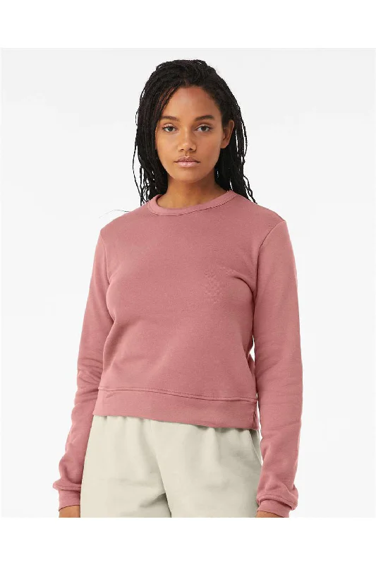 Bella + Canvas Womens Sponge Fleece Classic Crewneck Sweatshirt - Mauve Hoodie with Applique Textured Unique Bella + Canvas Womens Sponge Fleece Classic Crewneck Sweatshirt - Mauve Hoodie with Applique Textured Unique