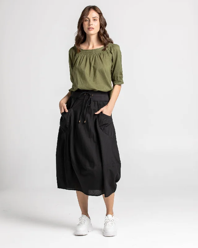 Boom Shankar Guru Skirt Black cashmere skirt soft