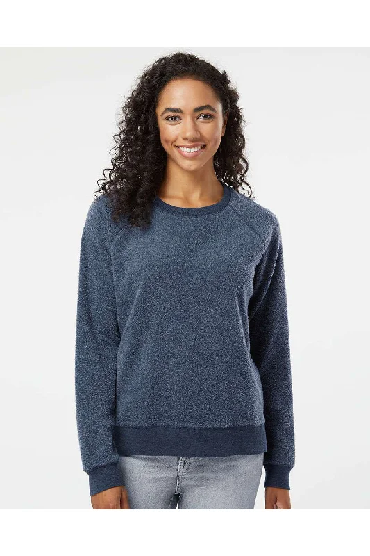Boxercraft Womens Fleece Out Crewneck Sweatshirt - Navy Blue - Closeout Hoodie with V-Neck Classic Versatile Boxercraft Womens Fleece Out Crewneck Sweatshirt - Navy Blue - Closeout Hoodie with V-Neck Classic Versatile