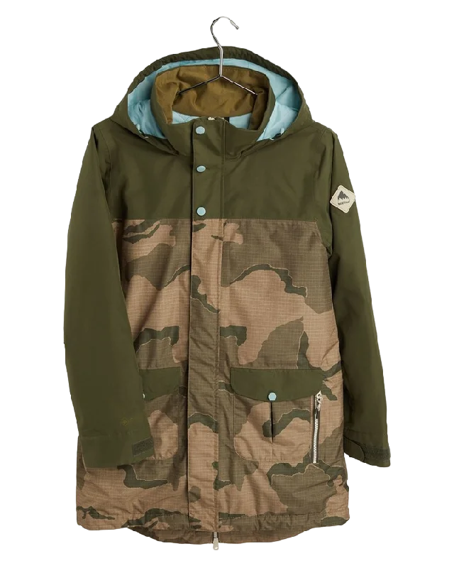 Burton Women's GORE‑TEX Eyris Snow Jacket - Keef / Barren Camo Collared Jacket Crew Neck Jacket Turtle Neck Jacket