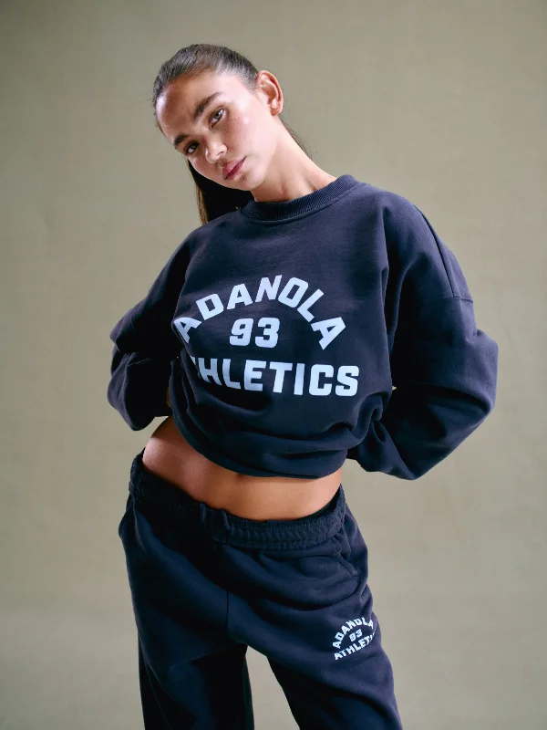 Campus Oversized Sweatshirt - Navy Blue/Powder Blue Hoodie with Full-Zip Functional Layering Campus Oversized Sweatshirt - Navy Blue/Powder Blue Hoodie with Full-Zip Functional Layering