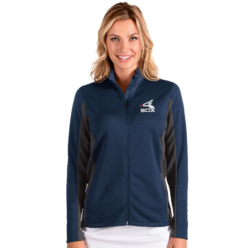 Chicago White Sox Women's Antigua Passage Zip-up Jacket Corduroy Jacket Velvet Jacket Brocade Jacket