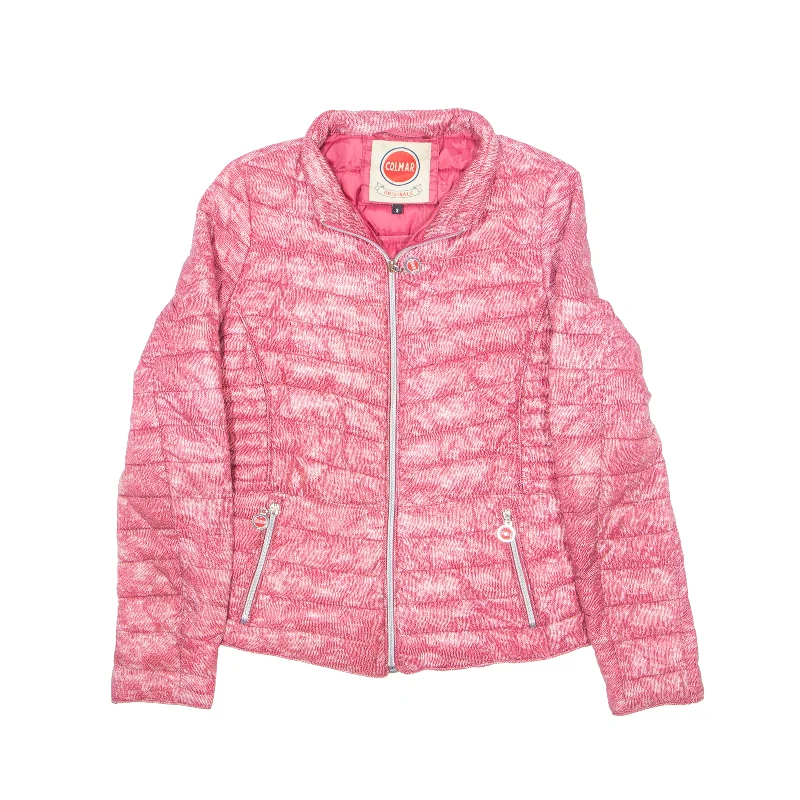 COLMAR Classics Puffer Jacket Pink Womens S Notch Collar Jacket Peter Pan Collar Jacket Cowl Neck Jacket