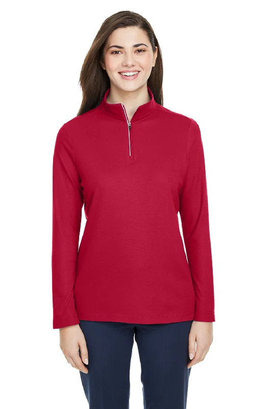 Core 365 Womens Fusion ChromaSoft Performance Moisture Wicking Pique 1/4 Zip Sweatshirt - Classic Red Hoodie with Button Placket Classic Preppy Core 365 Womens Fusion ChromaSoft Performance Moisture Wicking Pique 1/4 Zip Sweatshirt - Classic Red Hoodie with Button Placket Classic Preppy