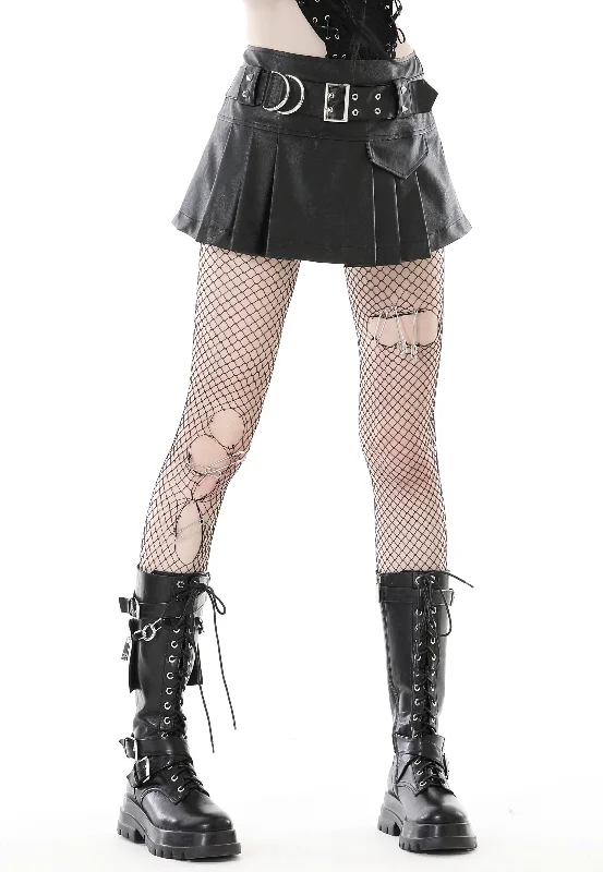 Dark In Love - Punk Street Alterantive Net Splicing Black - Skirt summer skirt style