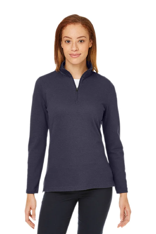 Devon & Jones Womens New Classics Performance Moisture Wicking 1/4 Zip Sweatshirt - Navy Blue Hoodie Jacket Zipper Layering Devon & Jones Womens New Classics Performance Moisture Wicking 1/4 Zip Sweatshirt - Navy Blue Hoodie Jacket Zipper Layering