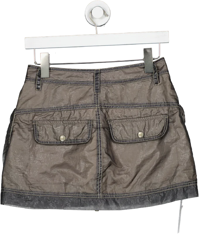 Diesel Grey Mini Skirt With Large Front Pockets UK S seamless skirt comfort