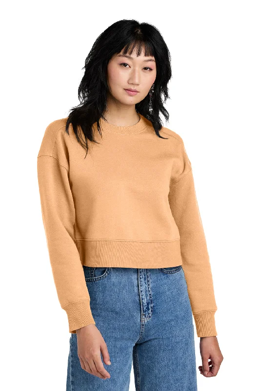 District Womens Perfect Weight Fleece Cropped Crewneck Sweatshirt - Apricot Orange Hoodie with Print Artistic Unique District Womens Perfect Weight Fleece Cropped Crewneck Sweatshirt - Apricot Orange Hoodie with Print Artistic Unique