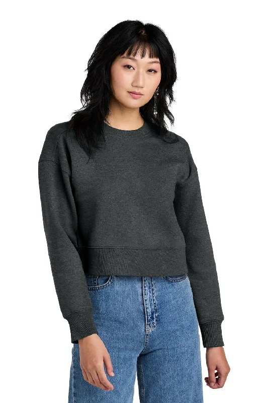 District Womens Perfect Weight Fleece Cropped Crewneck Sweatshirt - Heather Charcoal Grey Hoodie with Fur Luxurious Winter District Womens Perfect Weight Fleece Cropped Crewneck Sweatshirt - Heather Charcoal Grey Hoodie with Fur Luxurious Winter
