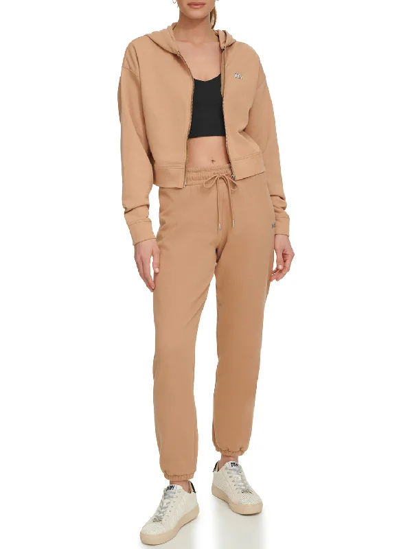 Dkny Women Brown Solid Hooded Full Sleeves Zipped Sweatshirt Hooded Sweatshirt Casual Wear Street Style Dkny Women Brown Solid Hooded Full Sleeves Zipped Sweatshirt Hooded Sweatshirt Casual Wear Street Style