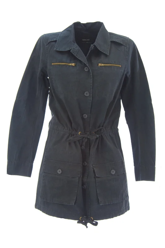 DOLCE VITA Women's G.I. Navy Blue Cotton Drawstring Military Jacket $209 NEW Nylon Jacket Polyester Jacket Spandex Jacket