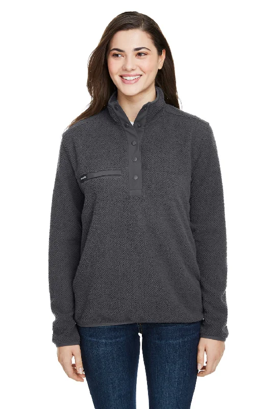 Dri Duck Womens Cypress Anti Static Sherpa Fleece 1/4 Snap Sweatshirt w/ Pocket - Charcoal Grey Hoodie with Hem Elastic Stretchable Comfortable Dri Duck Womens Cypress Anti Static Sherpa Fleece 1/4 Snap Sweatshirt w/ Pocket - Charcoal Grey Hoodie with Hem Elastic Stretchable Comfortable