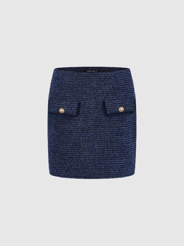 Flap Pocket Denim Skirts cashmere skirt soft