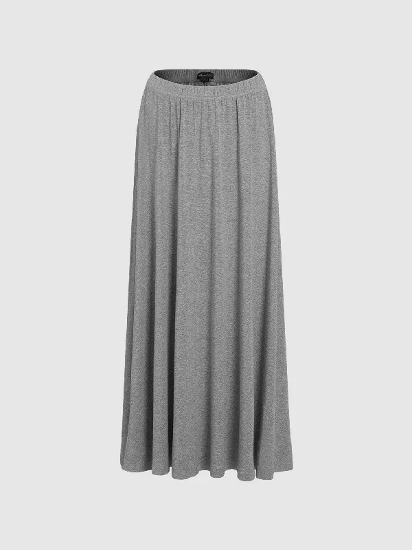 Flared A-Line Skirts elastic waist skirt