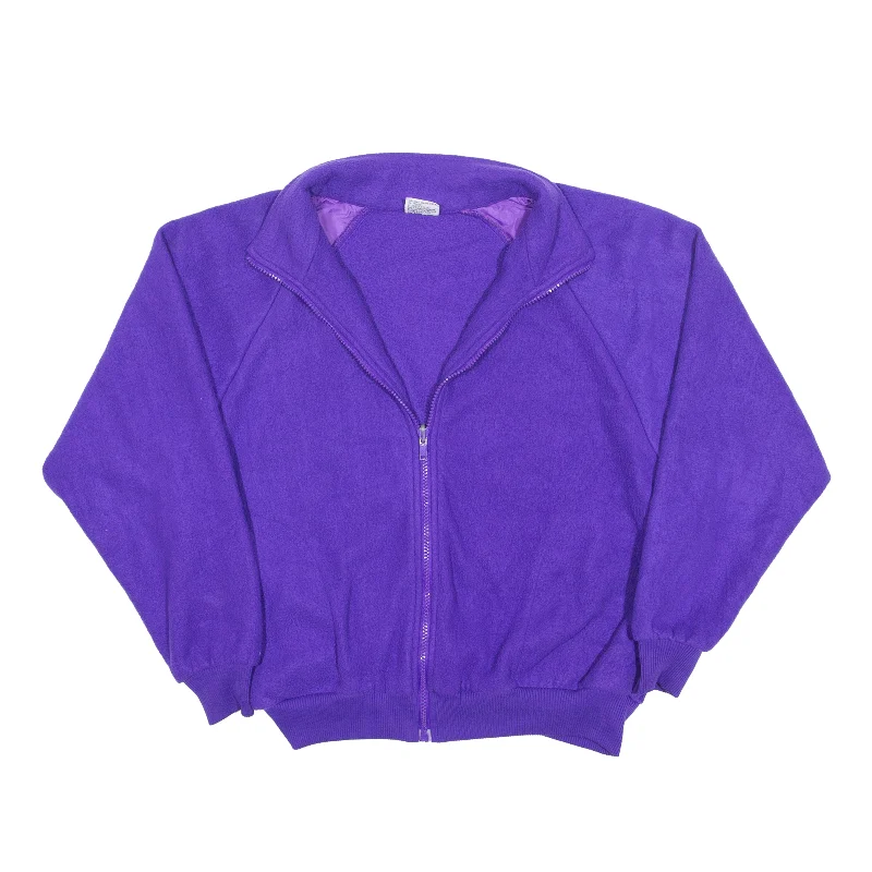 Fleece Jacket Purple 90s Womens S Toggled Jacket Drawstring Jacket Belted Jacket