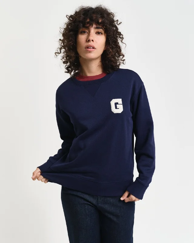 Gant Women Blue Solid Round Neck Full Sleeves Sweatshirt Hoodie with Full-Zip Functional Layering Gant Women Blue Solid Round Neck Full Sleeves Sweatshirt Hoodie with Full-Zip Functional Layering