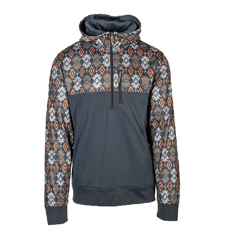 Half Zip Performance Hoodie | Chevron Cowboy PreOrder Hoodie with Ribbed Hem Stretchable Secure Half Zip Performance Hoodie | Chevron Cowboy PreOrder Hoodie with Ribbed Hem Stretchable Secure