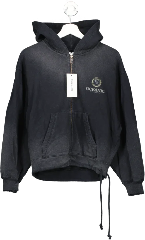 Holzweiler Grey Oceanic Zip Hoodie - Zip-up Sweatshirt UK XS Hoodie with Logo Branding Identity Holzweiler Grey Oceanic Zip Hoodie - Zip-up Sweatshirt UK XS Hoodie with Logo Branding Identity