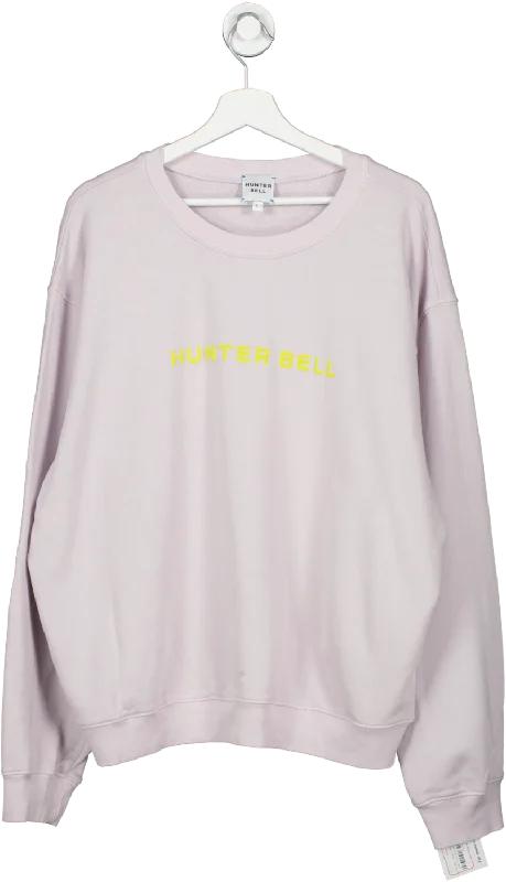 Hunter Bell Purple Lilac Sweatshirt UK L Hoodie with Drop Shoulder Relaxed Streetwear Hunter Bell Purple Lilac Sweatshirt UK L Hoodie with Drop Shoulder Relaxed Streetwear