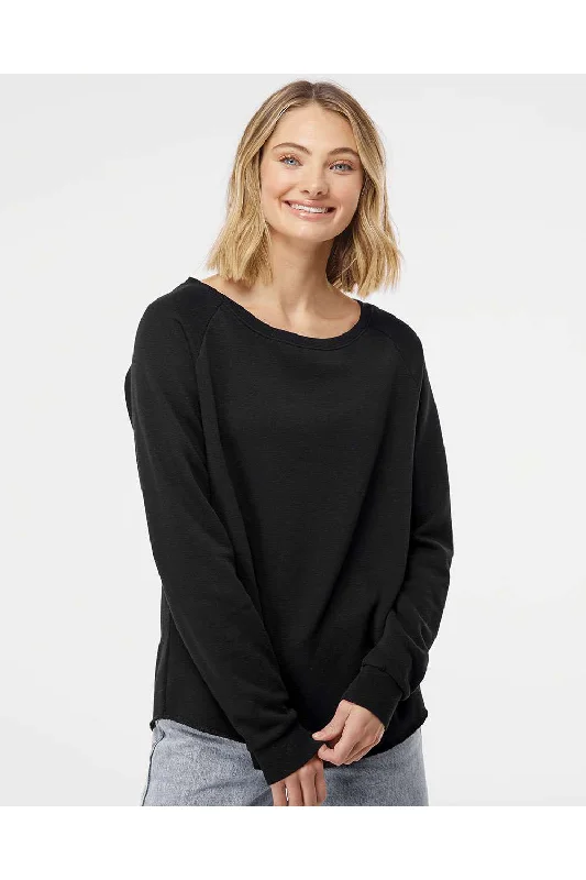 Independent Trading Co. Womens California Wave Wash Crewneck Sweatshirt - Black Hooded Sweatshirt Casual Wear Street Style Independent Trading Co. Womens California Wave Wash Crewneck Sweatshirt - Black Hooded Sweatshirt Casual Wear Street Style