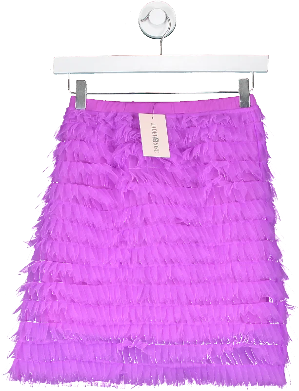 Jaded Rose Purple Ruffle Mesh Mini Skirt UK 6 tiered skirt playful