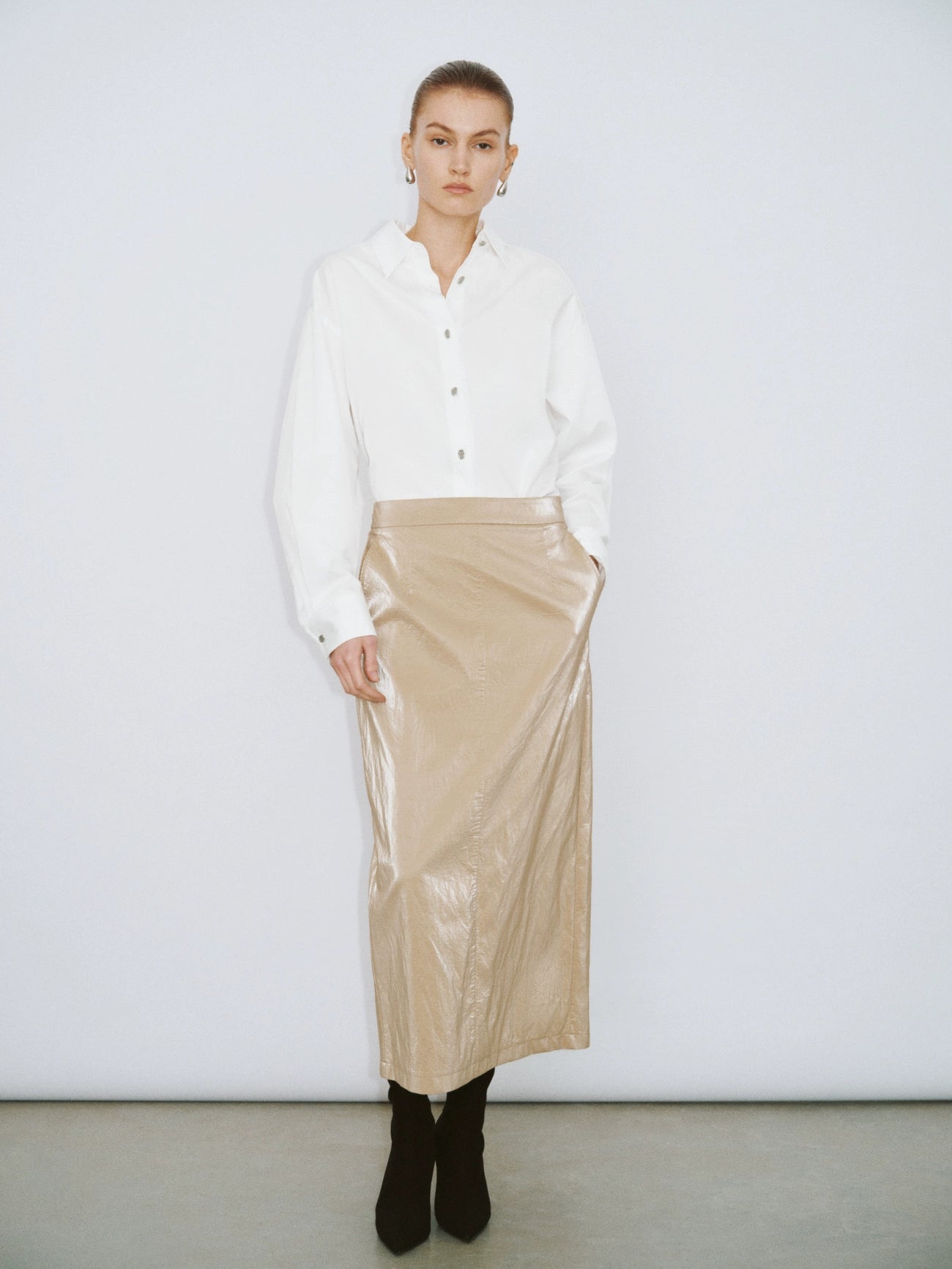 Long Straight Skirts wool skirt breathable