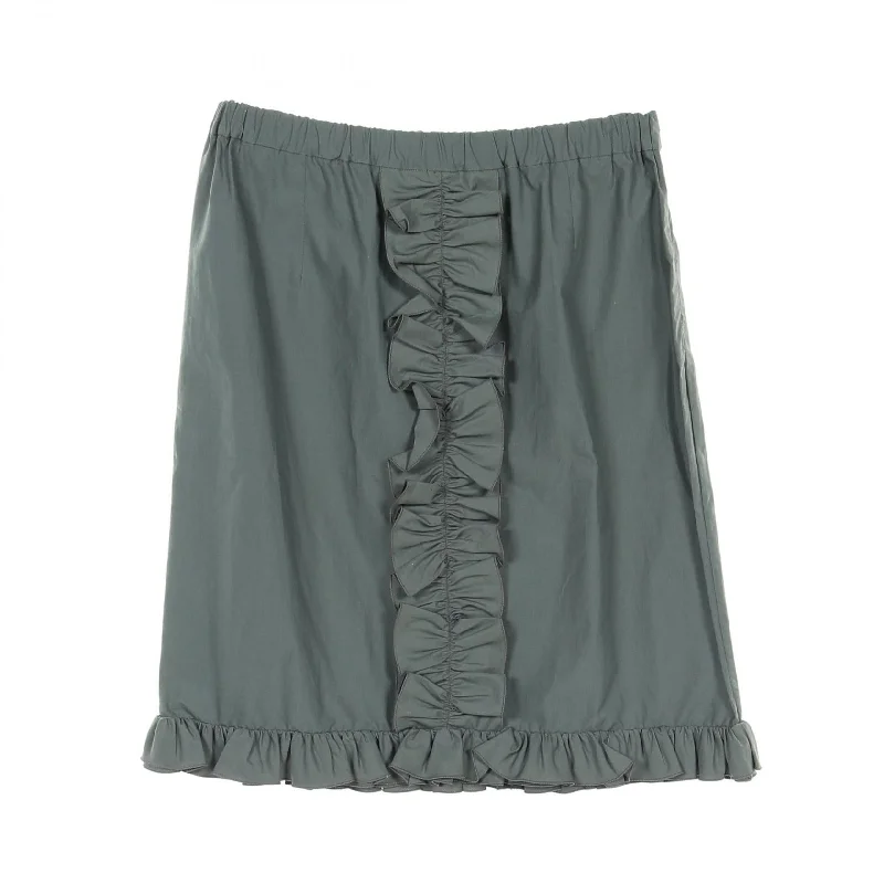 Marni Cotton Skirt for Women Green tiered skirt playful