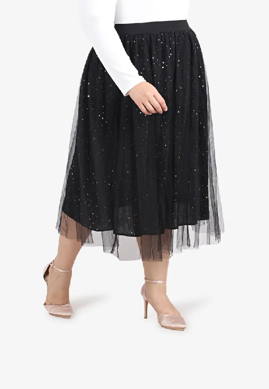 Bradshaw Bling Bling Midi Tutu Skirt - Black lightweight skirt design