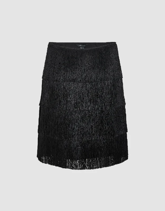 Mini Straight Skirt ruffled skirt detail