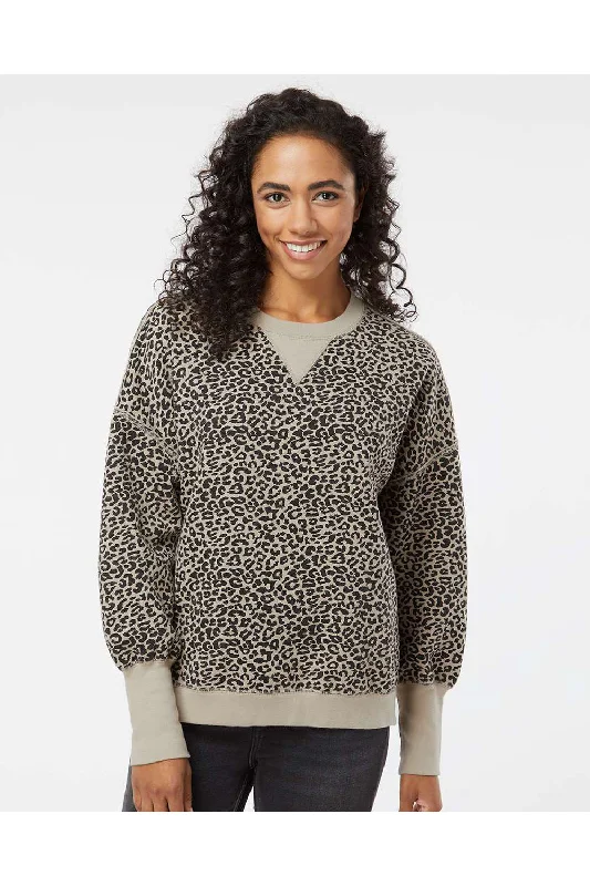 MV Sport Womens Sueded Fleece Crewneck Sweatshirt - Atmosphere/Black Leopard - Closeout Hoodie with Magnetic Closure Innovative Modern MV Sport Womens Sueded Fleece Crewneck Sweatshirt - Atmosphere/Black Leopard - Closeout Hoodie with Magnetic Closure Innovative Modern