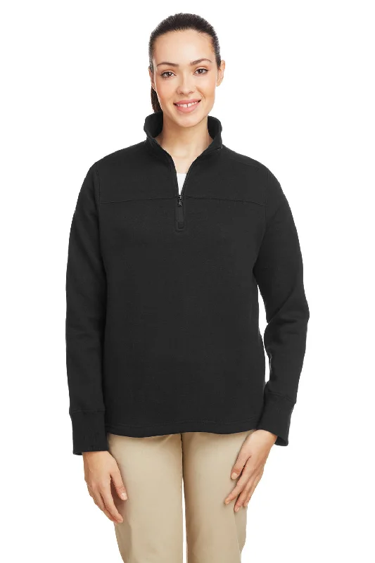 Nautica Womens Anchor Fleece 1/4 Zip Sweatshirt - Black Hoodie with Rolled Sleeves Casual Relaxed Nautica Womens Anchor Fleece 1/4 Zip Sweatshirt - Black Hoodie with Rolled Sleeves Casual Relaxed