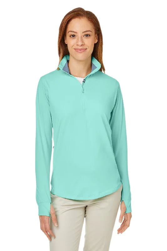 Nautica Womens Saltwater UPF 40+ 1/4 Zip Sweatshirt - Cool Mint Green Hoodie with Frayed Bohemian Relaxed Nautica Womens Saltwater UPF 40+ 1/4 Zip Sweatshirt - Cool Mint Green Hoodie with Frayed Bohemian Relaxed