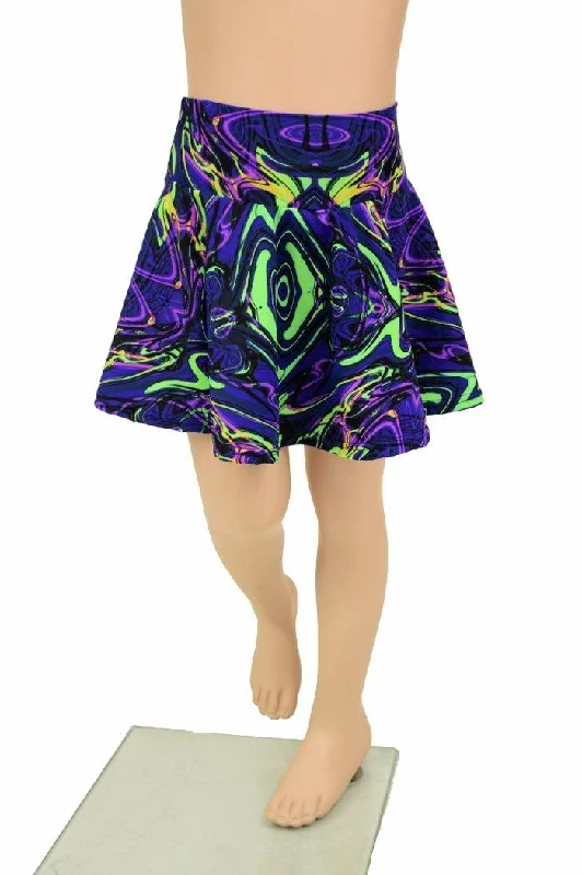 Neon Melt UV Glow Kids Skirt or Skort mini skirt trendy