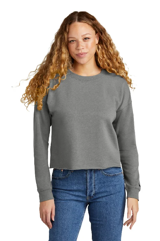New Era Womens Fleece Crop Crewneck Sweatshirt - Heather Shadow Grey Hoodie with Batwing Sleeves Loose Dramatic New Era Womens Fleece Crop Crewneck Sweatshirt - Heather Shadow Grey Hoodie with Batwing Sleeves Loose Dramatic