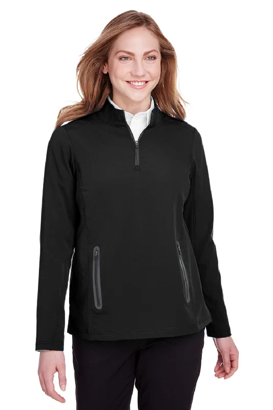 North End Womens Quest Performance Moisture Wicking 1/4 Zip Sweatshirt w/ Pockets - Black/Carbon Grey - Closeout Hoodie with Pattern Geometric Abstract North End Womens Quest Performance Moisture Wicking 1/4 Zip Sweatshirt w/ Pockets - Black/Carbon Grey - Closeout Hoodie with Pattern Geometric Abstract