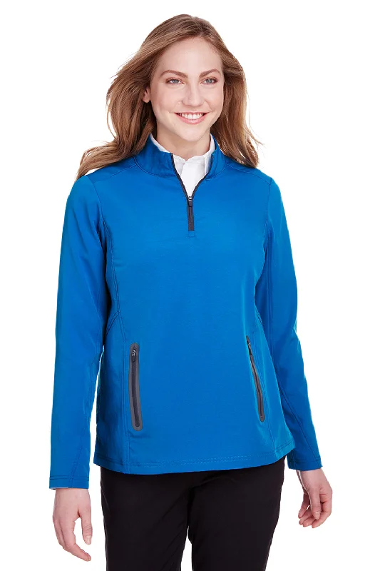 North End Womens Quest Performance Moisture Wicking 1/4 Zip Sweatshirt w/ Pockets - Olympic Blue/Carbon Grey - Closeout Hoodie Crop Top Short Trendy North End Womens Quest Performance Moisture Wicking 1/4 Zip Sweatshirt w/ Pockets - Olympic Blue/Carbon Grey - Closeout Hoodie Crop Top Short Trendy