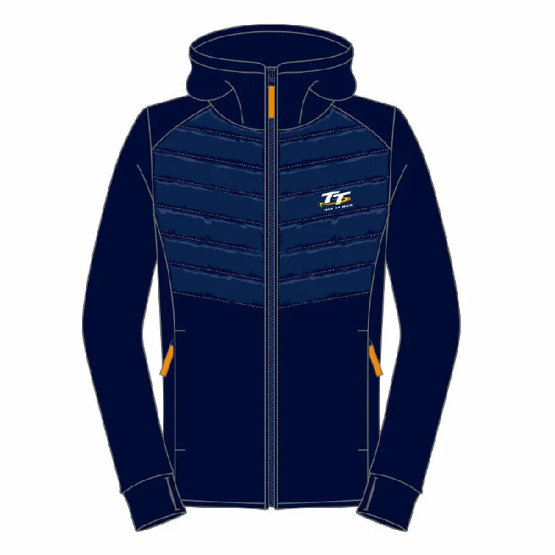 Official Isle Of Man TT Races Woman's Navy Jacket - 20Lh3 Hooded Jacket Caped Jacket Shawl Collar Jacket