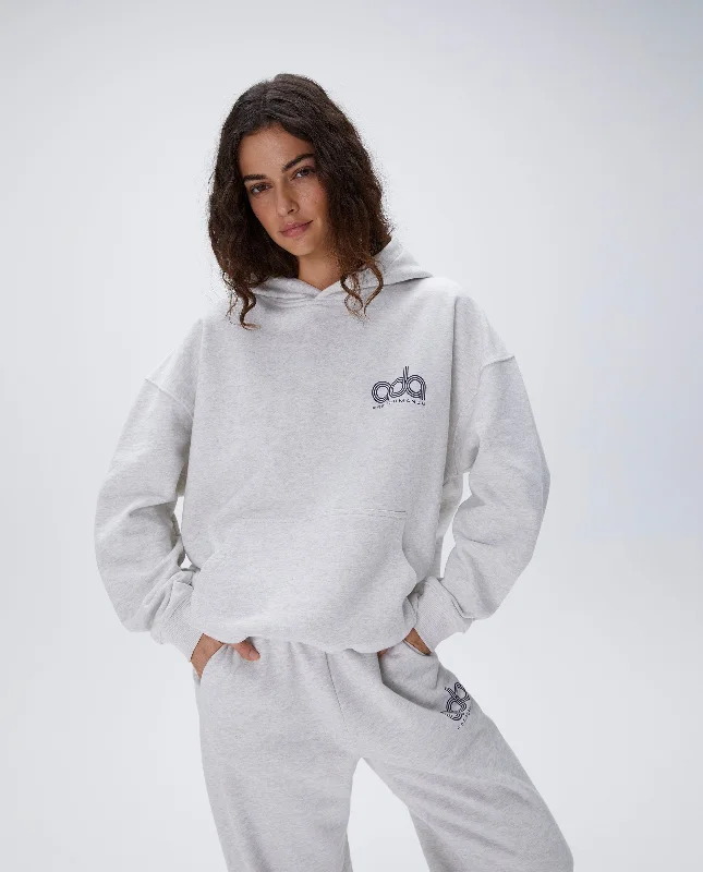 Performance Oversized Hoodie - Light Grey Melange Hoodie with Batwing Sleeves Loose Dramatic Performance Oversized Hoodie - Light Grey Melange Hoodie with Batwing Sleeves Loose Dramatic