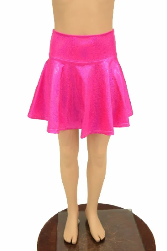 Pink Holo UV GLOW Kids Skirt or Skort velvet skirt glossy