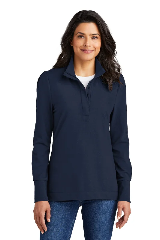 Port Authority Womens Fairway 1/4 Zip Sweatshirt - River Navy Blue Hoodie Crop Top Short Trendy Port Authority Womens Fairway 1/4 Zip Sweatshirt - River Navy Blue Hoodie Crop Top Short Trendy
