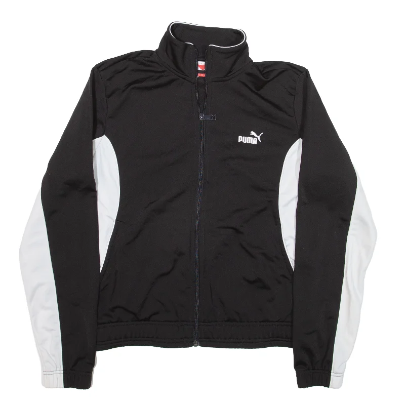 PUMA Track Jacket Black Womens UK 10 Nylon Fabric Polyester Fabric Spandex Fabric