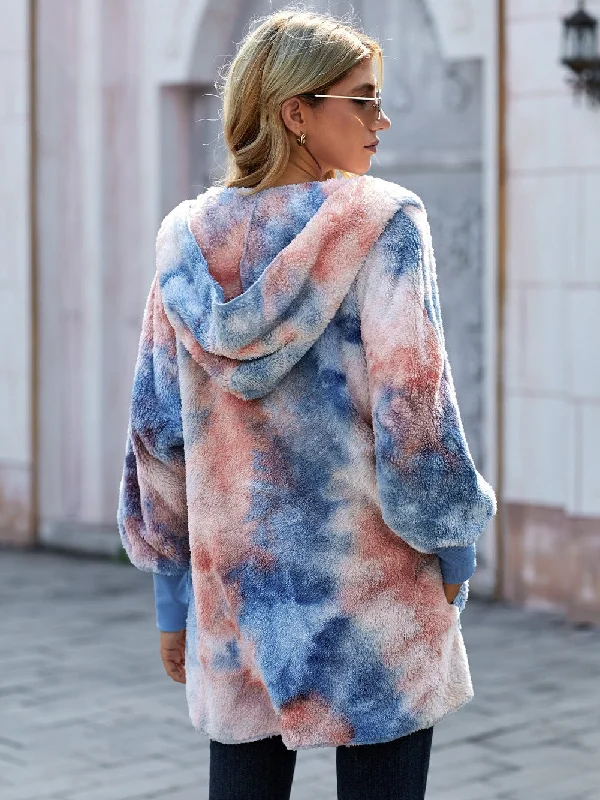 Relaxed Fit Tie-Dye Jacket Satin Fabric Silk Fabric Chiffon Fabric