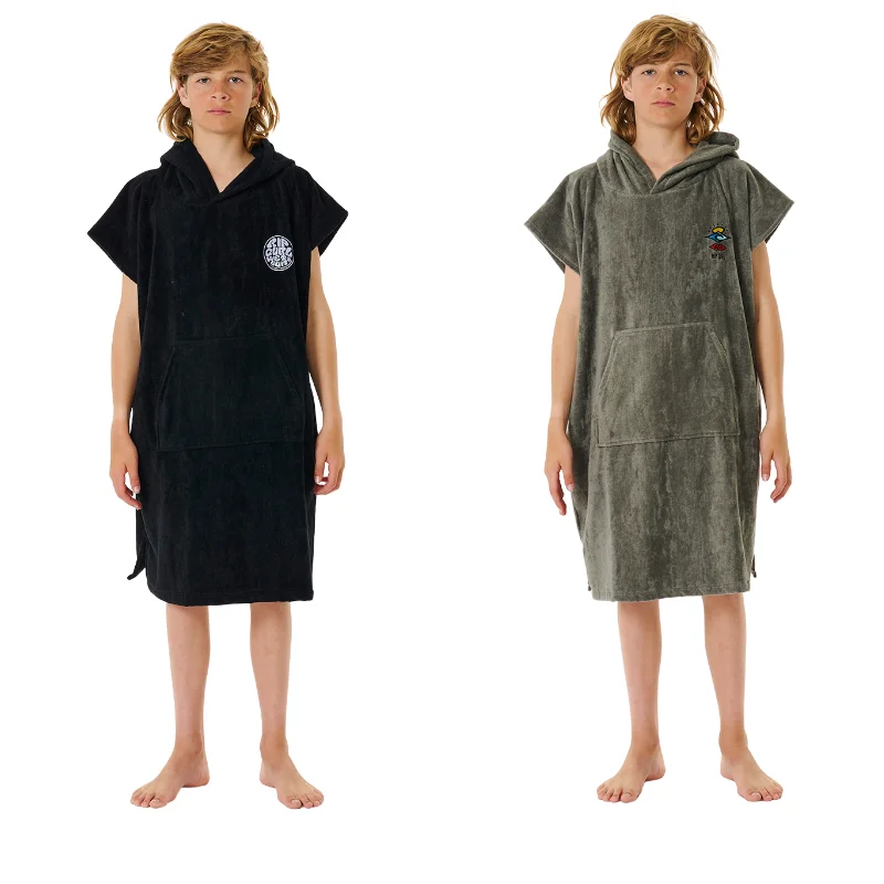 Rip Curl Kids Logo Hooded Towel Poncho Hoodie with Longline Fit Extended Stylish