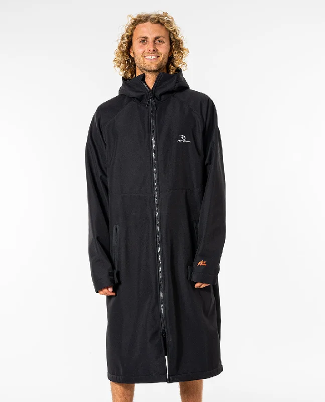 Rip Curl Mens Anti Series Full Length Poncho Jacket Ribbed Jacket Pleated Jacket Ruffled Jacket