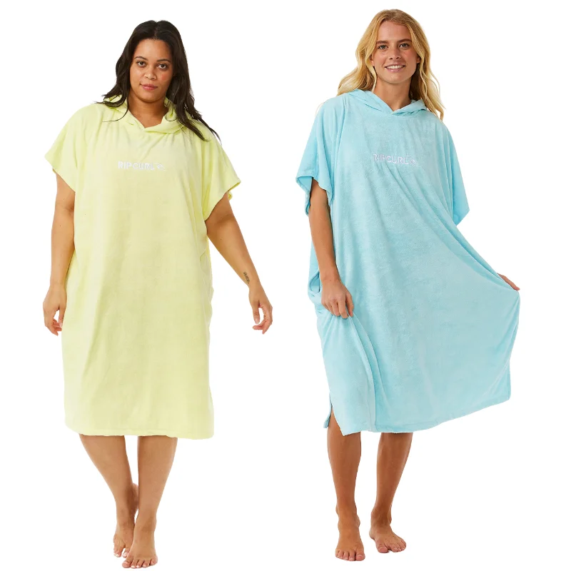 Rip Curl Womens Classic Surf Hooded Towel Poncho Hoodie with Hem Ribbing Snug Secure Rip Curl Womens Classic Surf Hooded Towel Poncho Hoodie with Hem Ribbing Snug Secure