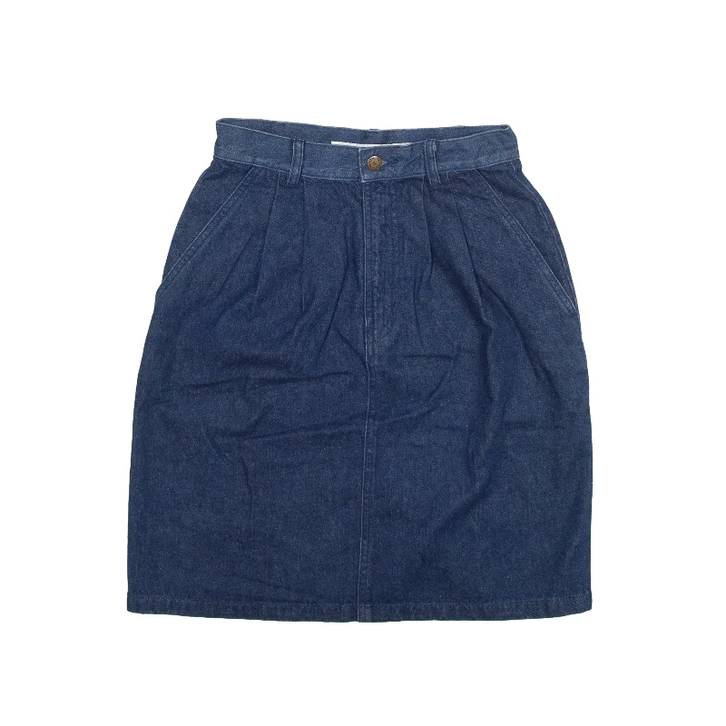 SMITH & HAWKEN Knee Length Mini Skirt Blue Denim Womens S linen skirt light