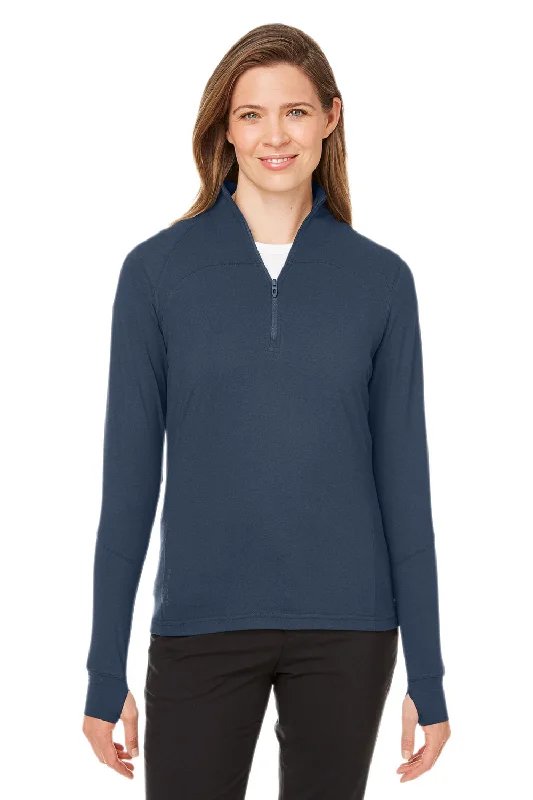 Spyder Womens Spyre UPF 40+ 1/4 Zip Sweatshirt - Frontier Blue Frost Hoodie with Elastic Waist Stretchable Comfortable Spyder Womens Spyre UPF 40+ 1/4 Zip Sweatshirt - Frontier Blue Frost Hoodie with Elastic Waist Stretchable Comfortable